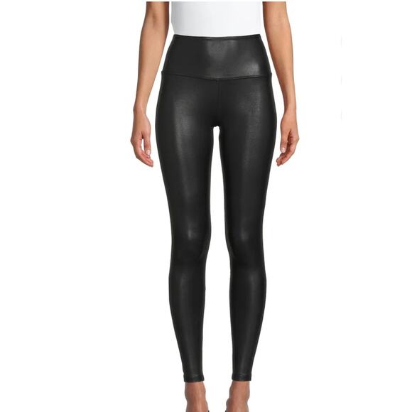 Time and Tru High Waisted Faux Leather Leggings Black Women's Size M (8-10) NWT - Picture 1 of 8